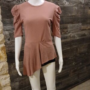 Elegant Mauve Asymmetrical Blouse